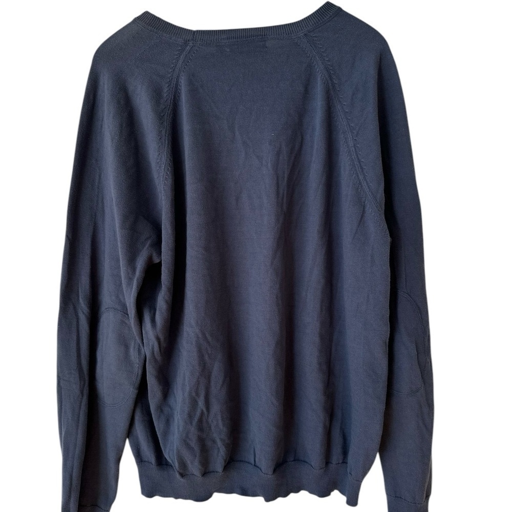 Vince Mens Raglan Sleeve Sweater Blue Crew Neck Cotton Lightweight - Picture 5 of 15
